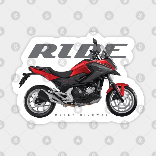 Ride nc red black Sticker by MessyHighway